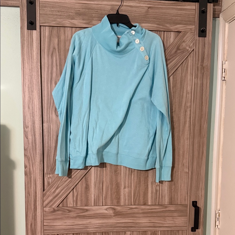 J. Crew Light Blue Button-Detail Top
